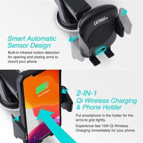 img 3 attached to 📱 AVLT Automatic Car Mount Holder - 10W Qi Wireless Charging - iPhone 12 Pro MAX/11 Pro MAX/XS MAX/XS/XR/X/8/8+ Samsung S20/S10/S10+/S9/S9+/S8/S8+