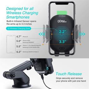 img 2 attached to 📱 AVLT Automatic Car Mount Holder - 10W Qi Wireless Charging - iPhone 12 Pro MAX/11 Pro MAX/XS MAX/XS/XR/X/8/8+ Samsung S20/S10/S10+/S9/S9+/S8/S8+