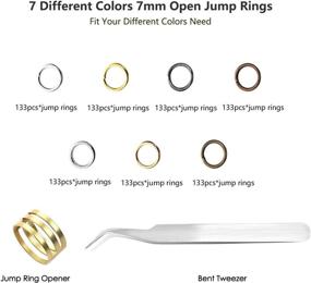 img 2 attached to 🔗 JIAYIQI 930Pcs 7mm Open Jump Rings for Jewelry Making: Complete DIY Repair Kit with Opener, Tweezer, and 7 Vibrant Colors