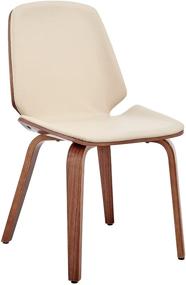 img 4 attached to 🪑 Brinley Cream/Walnut Faux Leather Wood Dining Room Accent Chair by Armen Living