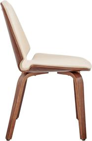 img 3 attached to 🪑 Brinley Cream/Walnut Faux Leather Wood Dining Room Accent Chair by Armen Living