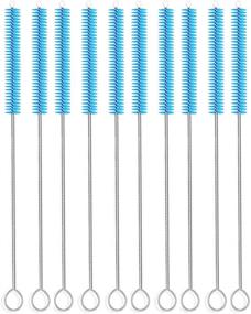 img 4 attached to 10-Piece Set of Blue Long Straw Brushes - Nylon Pipe Tube Cleaners 10-inch x 2/5-inch