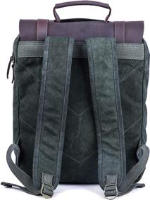 img 1 attached to Gootium Leather Canvas Backpack Rucksack Backpacks