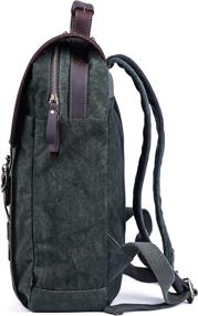 img 2 attached to Gootium Leather Canvas Backpack Rucksack Backpacks
