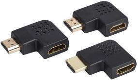 img 1 attached to 🔌 YuCool 9 Pack HDMI Angled Adapter Set - 90°/270° Vertical Flat, Male to Female Converter, HDMI Extender & Female to Female Adapter, Gold Plated