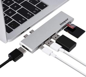 img 4 attached to High-Performance USB C Hub for MacBook Pro 2018-2016 & Air 2018 | 7 Ports, 100W PD, 5Gbps Data, 4K HDMI | Itopor Silvery