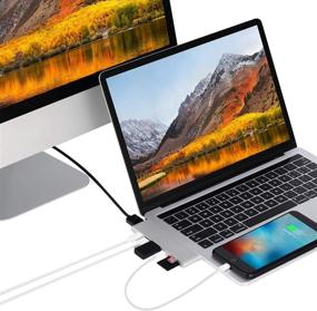 img 1 attached to High-Performance USB C Hub for MacBook Pro 2018-2016 & Air 2018 | 7 Ports, 100W PD, 5Gbps Data, 4K HDMI | Itopor Silvery