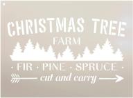 studior12 christmas tree farm stencil - fir pine spruce arrow design - reusable mylar template 🎄 for wood sign crafts - vintage winter holiday home decor - rustic diy seasonal country farmhouse (select size) logo