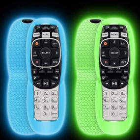img 4 attached to 📱 2-Pack Silicone Protective Case for DirecTV RC73 Remote Control - Glow Blue & Green - Compatible with RC70, RC70H, RC71, RC71H, RC72, RC73B