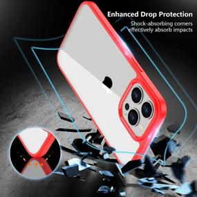 img 2 attached to 📱 SPIDERCASE iPhone 13 Pro Max Case, Crystal Clear Military Grade Drop Protection Slim Thin Cover for iPhone 13 Pro Max 6.7 inch 2021 (Red)