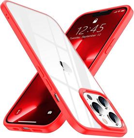 img 4 attached to 📱 SPIDERCASE iPhone 13 Pro Max Case, Crystal Clear Military Grade Drop Protection Slim Thin Cover for iPhone 13 Pro Max 6.7 inch 2021 (Red)