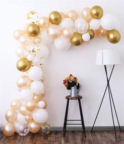img 4 attached to Create Stunning Party Decor with our White Gold Balloon Garland Kit, 105Pcs 12Inch