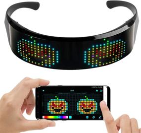 img 4 attached to 🕶️ Возродите ваши рейвы и вечеринки с помощью Yomisga LED Bluetooth смарт-очков с полноцветной подсветкой для мигающих сообщений, DIY анимации и многого другого!