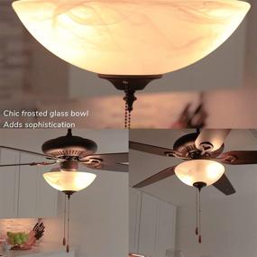 img 3 attached to 🔅 Inlight 52 Inch Indoor Ceiling Fan: Classic Elegance with 2 Lights, Pull Chain Control, Frosted Glass Bowl, Oil-Rubbed Bronze Reversible Motor Low Profile Design, 5 Blades, IN-0701-2-BZ