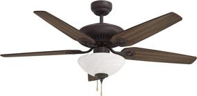 img 4 attached to 🔅 Inlight 52 Inch Indoor Ceiling Fan: Classic Elegance with 2 Lights, Pull Chain Control, Frosted Glass Bowl, Oil-Rubbed Bronze Reversible Motor Low Profile Design, 5 Blades, IN-0701-2-BZ