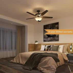 img 1 attached to 🔅 Inlight 52 Inch Indoor Ceiling Fan: Classic Elegance with 2 Lights, Pull Chain Control, Frosted Glass Bowl, Oil-Rubbed Bronze Reversible Motor Low Profile Design, 5 Blades, IN-0701-2-BZ