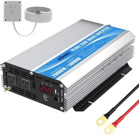 img 4 attached to 💡 GIANDEL 24V 2000W Pure Sine Wave Power Inverter: Dual AC Outlets, Remote Control, USB Charging, LED Display