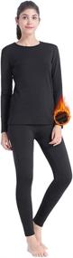 img 4 attached to 🔥 Warm and Cozy Women's Thermal Underwear Set with Fleece Lining - Ultra Soft Long Johns for Ideal Base Layer