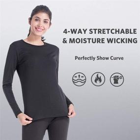 img 1 attached to 🔥 Warm and Cozy Women's Thermal Underwear Set with Fleece Lining - Ultra Soft Long Johns for Ideal Base Layer