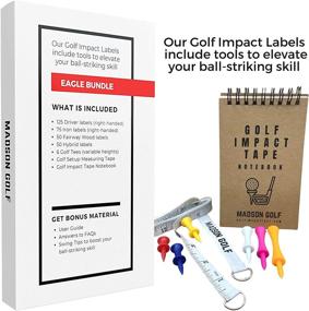 img 3 attached to Optimize your Golf Swing with Madson Golf Club Impact Tape Labels | Training Aids + Face Stickers + Variable Height Tees + Setup Measuring Tape + Practice Journal (Eagle - 300 Labels, for Right-Handed Golfers)