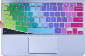 img 4 attached to 🌈 Rainbow Keyboard Cover for Samsung Chromebook 4 3 XE310XBA XE500C13 XE501C13 11.6/Chromebook 4 15.6" XE350XBA/Chromebook 2 XE500C12/Chromebook Plus V2 XE520QAB XE521QAB 12.2