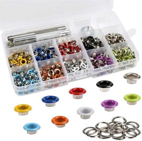 img 4 attached to Enhance Your DIY Projects with OFNMY 400 Sets 3/16 Inch Multi-Color Grommets Kit: Complete with Metal Eyelets, Installation Tools, and Instructor