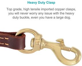 img 3 attached to 🐾 Premium Genuine Leather Dog Leash Leads Rope for Training/Walking Large/Medium/Small Dogs - FAIRWIN Brown 6FT/5FT