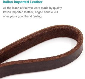 img 2 attached to 🐾 Premium Genuine Leather Dog Leash Leads Rope for Training/Walking Large/Medium/Small Dogs - FAIRWIN Brown 6FT/5FT