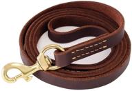 🐾 premium genuine leather dog leash leads rope for training/walking large/medium/small dogs - fairwin brown 6ft/5ft logo