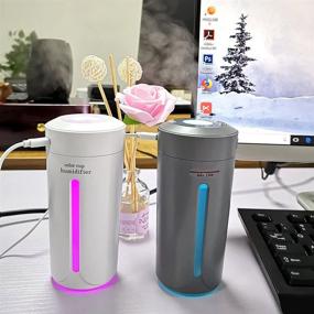 img 3 attached to 🌬️ Gray YinQin 230ML Portable USB Mini Air Humidifier - 7 Color LED Light Changing for Office, Bedroom, Home, Babies, Cars - Cool Mist Travel Humidifier for Desk - Quiet Mini Humidifier