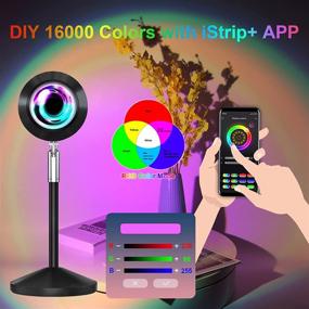 img 2 attached to 🌈 RGB Лампа заката: APP-контролируемый проектор радуги с 16 цветами и возможностью настройки, поворотом на 180° - идеально подходит для видеоблогов, фотографий, заднего плана селфи, украшения комнаты и многого другого.