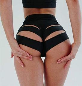 img 1 attached to 🍑 Womens High Waist Yoga Shorts with Cut-Out Design for Butt Lifting and Gym Workout - BZB Scrunch Booty Hot Pants