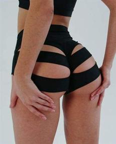 img 2 attached to 🍑 Womens High Waist Yoga Shorts with Cut-Out Design for Butt Lifting and Gym Workout - BZB Scrunch Booty Hot Pants