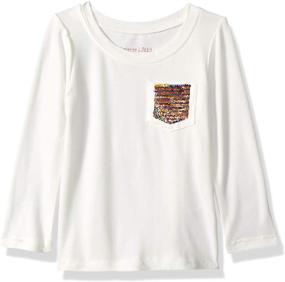 img 1 attached to 👚 Girls' Long Sleeve Sequin Tee by Colette Lilly