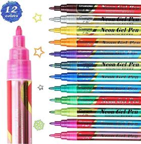 img 4 attached to 🎨 Glitter Metallic Paint Pens Set: Dual-Color Sparkle Art Gel Kit for Greeting Cards, Mugs, Wood, and More - 12 Markers