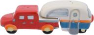 ✌️ beachcombers truck and camper 6.25-inch salt and pepper set - vibrant multicolor logo