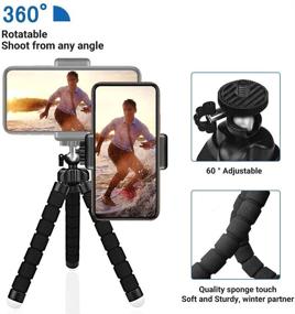 img 2 attached to 📸 MAEXUS Phone Tripod: Flexible Camera Tripod with Bluetooth Remote and Universal Clip, 360° Adjustable Mini Travel Tripod Stand Holder for Father's Day