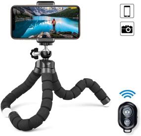 img 4 attached to 📸 MAEXUS Phone Tripod: Flexible Camera Tripod with Bluetooth Remote and Universal Clip, 360° Adjustable Mini Travel Tripod Stand Holder for Father's Day