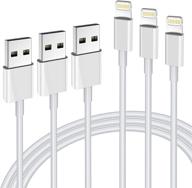 🔌 сертифицированный apple mfi 3pack iphone charger 6ft - кабель lightning совместимый с iphone 12 mini pro max se 11 xs max xr x 8 7 6 plus 5s ipad pro airpods. логотип