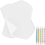 📝 180 sheets of white carbon paper for tracing and copying, 11.7 x 8.3 inch, with 5 embossing styluses. ideal for diy woodworking, canvas, and art craft projects logo