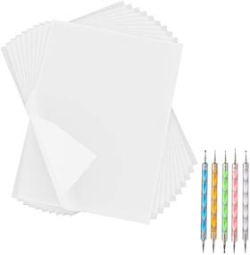 img 4 attached to 📝 180 Sheets of White Carbon Paper for Tracing and Copying, 11.7 x 8.3 Inch, with 5 Embossing Styluses. Ideal for DIY Woodworking, Canvas, and Art Craft Projects