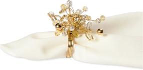 img 2 attached to 🌟 DII Modern Chic Fun Napkin Rings - Set Your Table With Style: Cluster Gold Beads, Set of 6 for Dinner Parties, Weddings Receptions, Family Gatherings, or Everyday Use