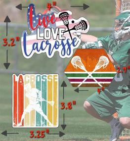 img 3 attached to 🥍 Lacrosse Stickers - High-Quality Lacrosse Gifts for Boys, Girls, Men - Waterproof, Ultra-Adhesive, Long-lasting Vinyl - Ideal for Water Bottles, Laptops, Car Decals, or Party Favors