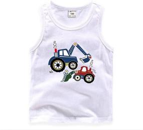 img 3 attached to Adorable and Cool Toddler Boys' 👦 Graphic Sleeveless T Shirts for Trendy Styling