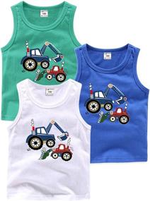 img 4 attached to Adorable and Cool Toddler Boys' 👦 Graphic Sleeveless T Shirts for Trendy Styling