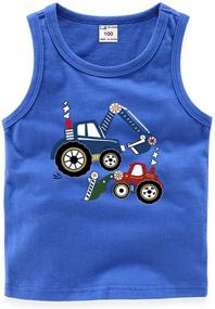 img 1 attached to Adorable and Cool Toddler Boys' 👦 Graphic Sleeveless T Shirts for Trendy Styling