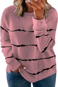 img 4 attached to Happy Sailed Plus Size Tie Dye Sweatshirt Women's Casual Long Sleeve Colorblock Pullover Tops with Crew Neck (1X-5X)