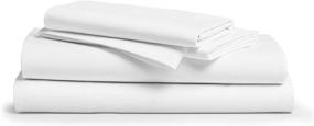 img 3 attached to 🛏️ High-Quality Egyptian Cotton Twin Size Bed Sheets Set (Twin Size, 500 Thread Count) - White Bedding with Pillow Cases (4 Pc) – Luxurious Twin Size Egyptian Cotton Bedsheets - Sateen Finish - 18” Deep Pocket Twin Sheets