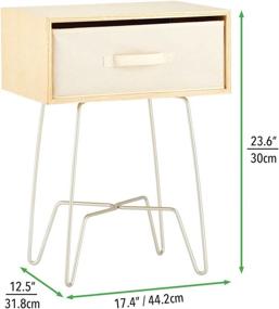 img 1 attached to 🏢 mDesign Modern Industrial Side Table - 2-Tier Metal and Wood End Table - Stylish Accent Furniture for Living Room, Bedroom, Office, Dorm Room - Caramel Blonde/Cream Finish