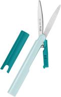 turquoise tsa compact non stick twiggy scissors with cover - pen style+ logo